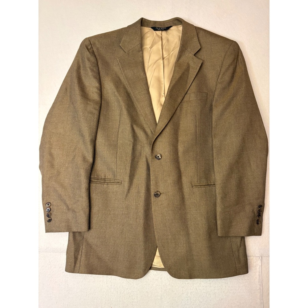 Jos A Bank Mens Brown Hopsack Two Button Blazer Sport Coat Jacket